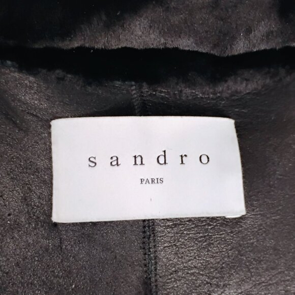 BRAND: Sandro Sheepskin Shearling Coat - SIZE: 0 - Picture 6 of 16